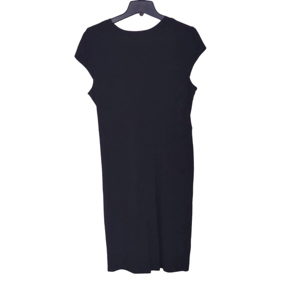 Charter Club Knit Cap Sleeve Crossover Dress Black Large - Picture 10 of 10